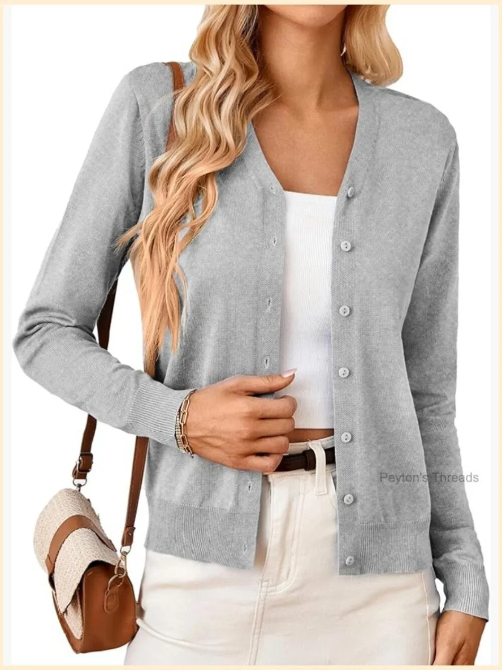 Long Sleeve Button Down V-Neck Sweater Knit Cardigan